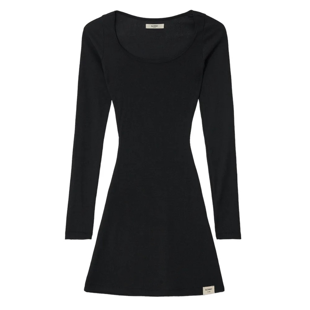 glowny g classic rib mini dress (charcoal)